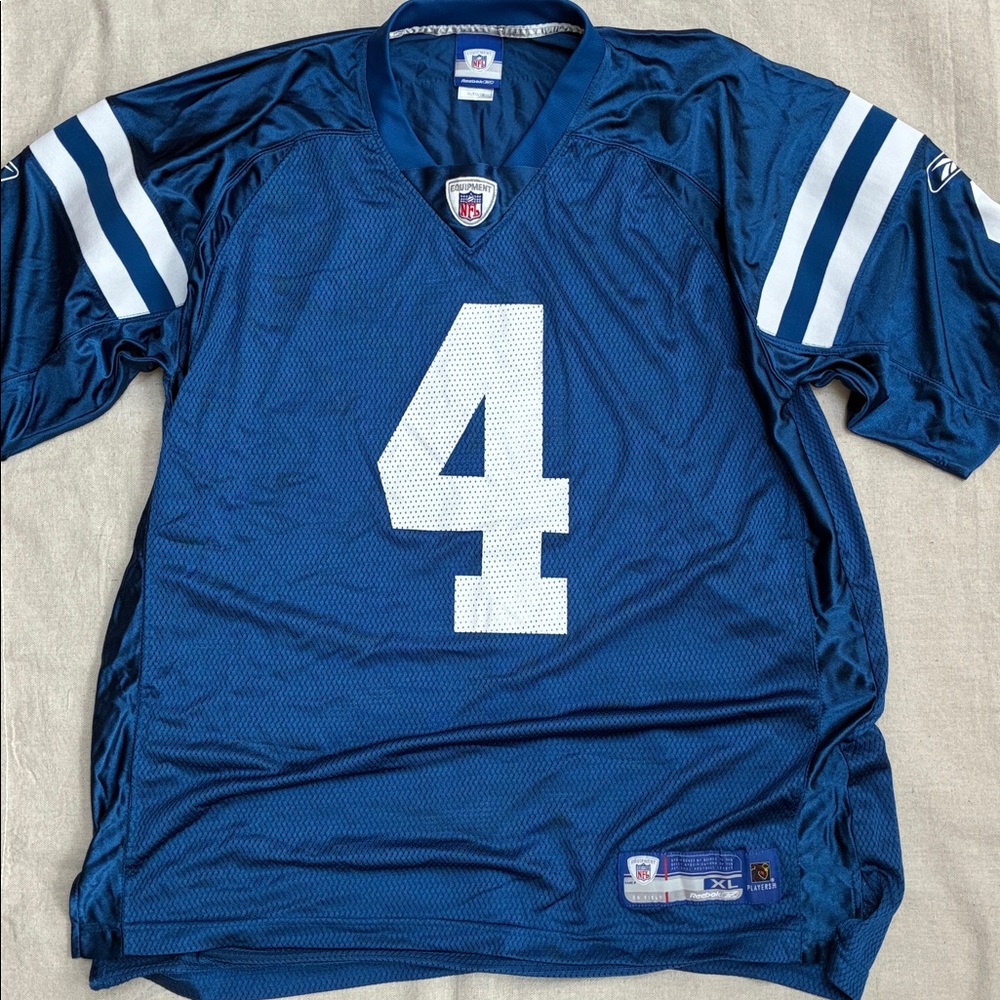 Reebok NFL Equipment Colts Adam Vinatieri #4, XL Vintage On Field 2007 Jersey